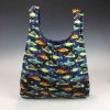Eco Friendly FoldUp Market Bag- Fish on Starry Sky - Image 3